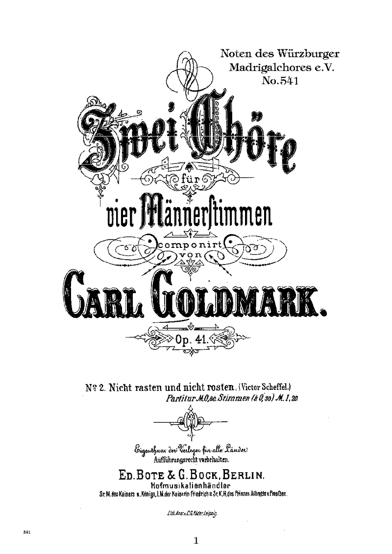 2 Chöre, Op.41 sheet music