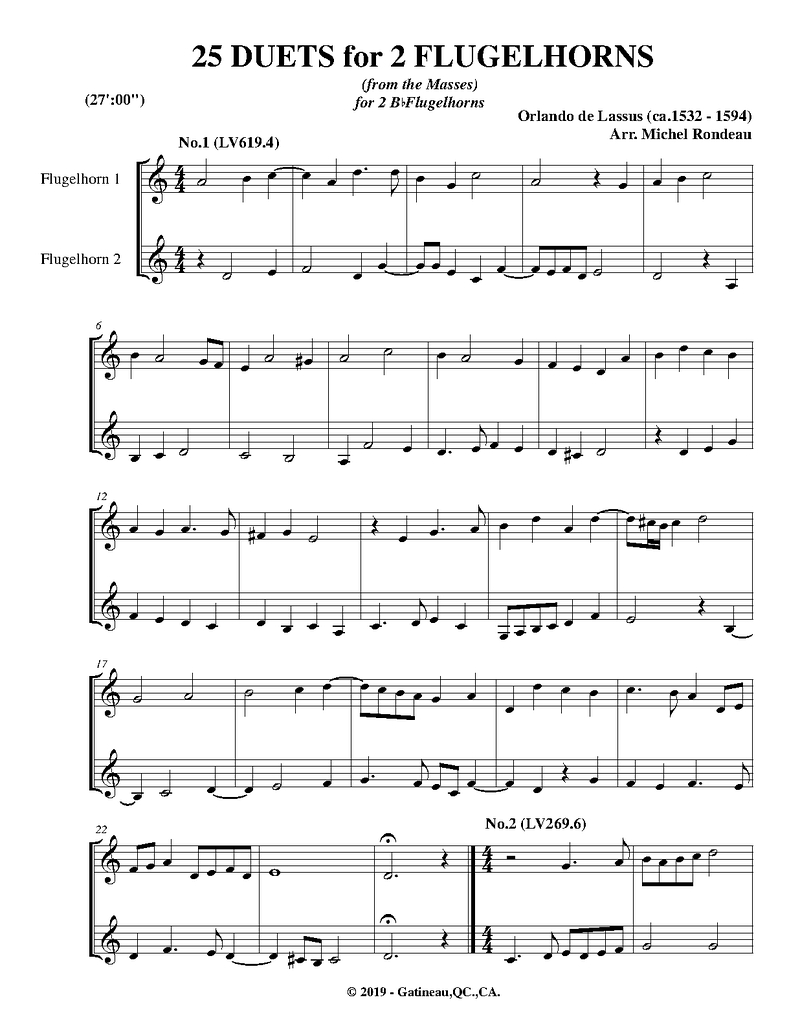 25 Duets for Flugelhorns sheet music