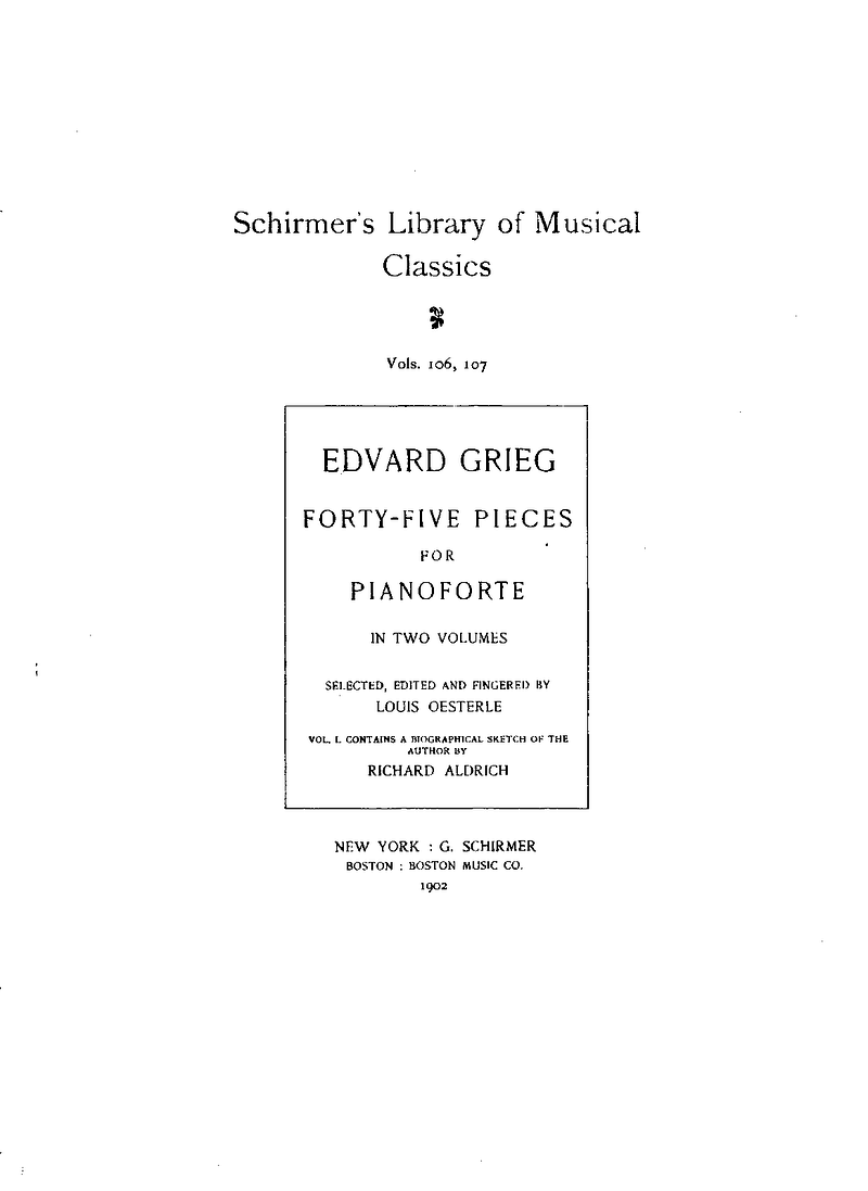 45 Pieces for Pianoforte Piano Sheet Music Page 1 Free PDF