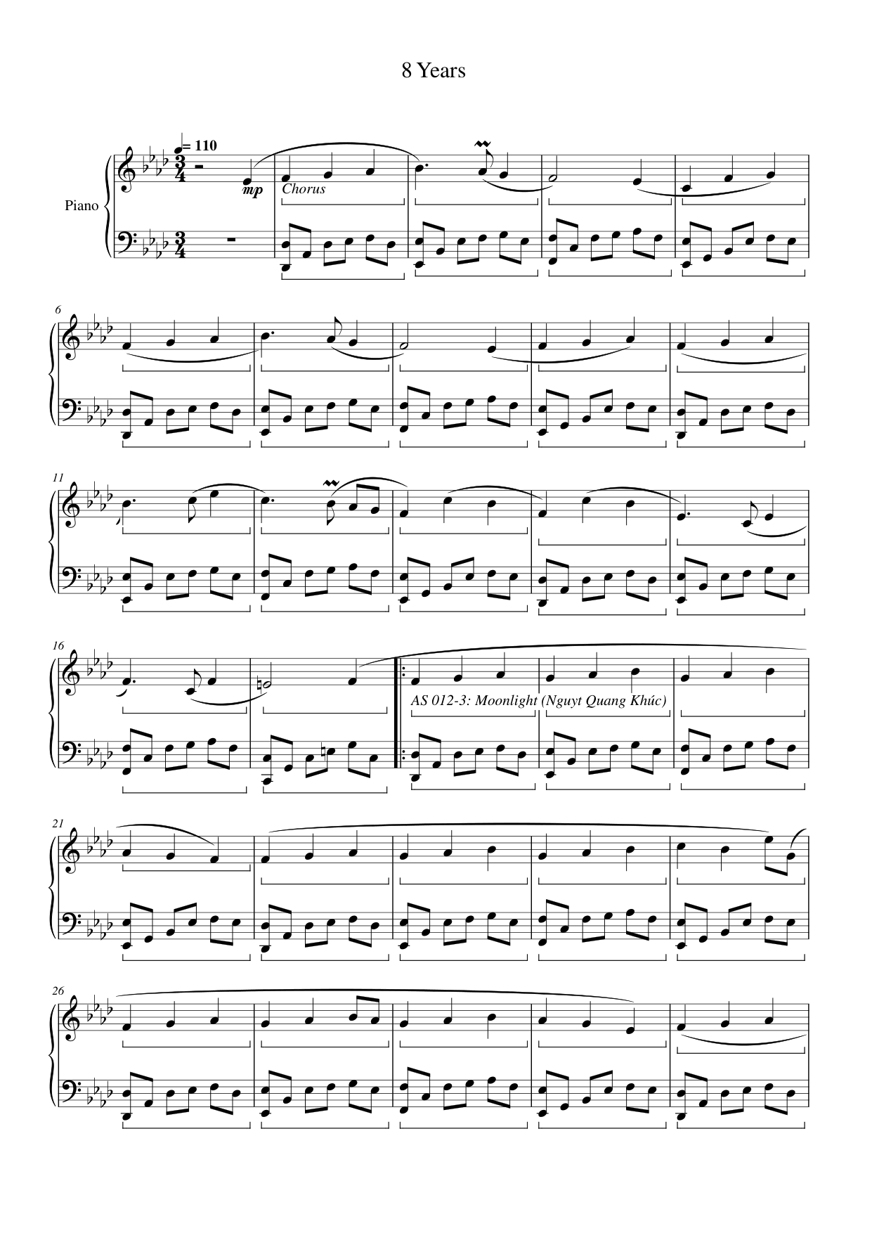 8 Years sheet music