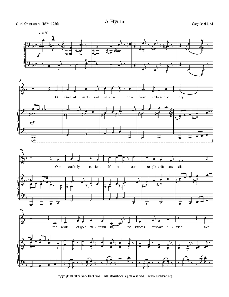A Hymn sheet music