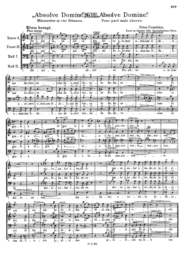 Absolve Domine Piano Sheet Music Page 1 Free PDF