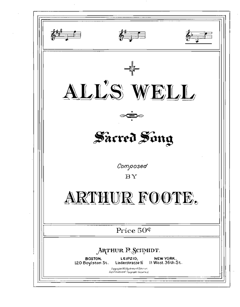All's Well! Piano Sheet Music Page 1 Free PDF