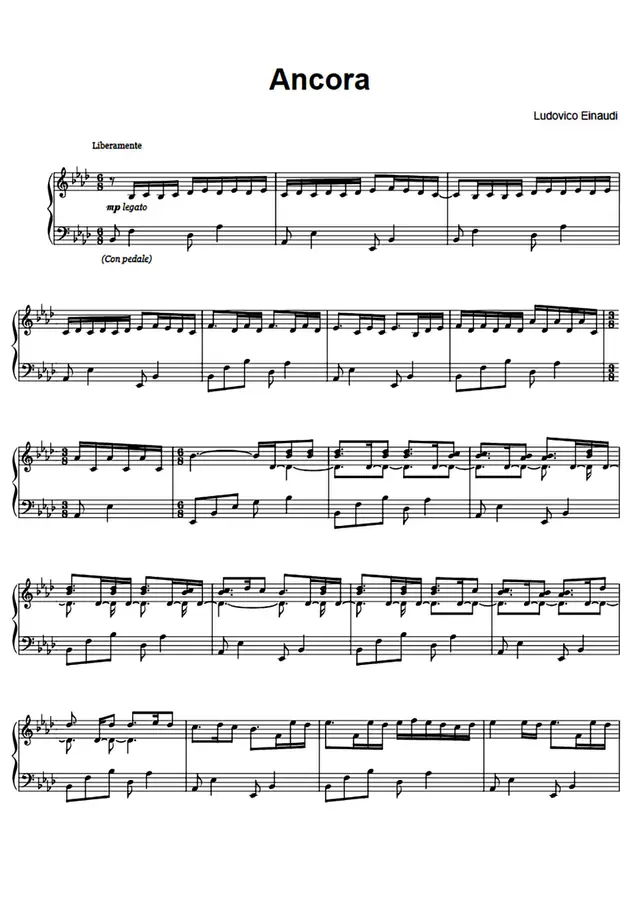 Ancora Piano Sheet Music Page 1 Free PDF