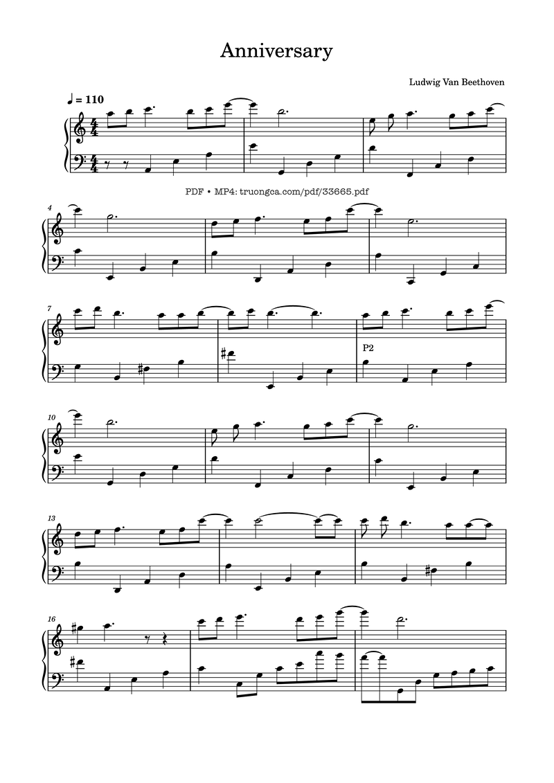 Anniversary Piano Piano Sheet Music Page 1 Free PDF