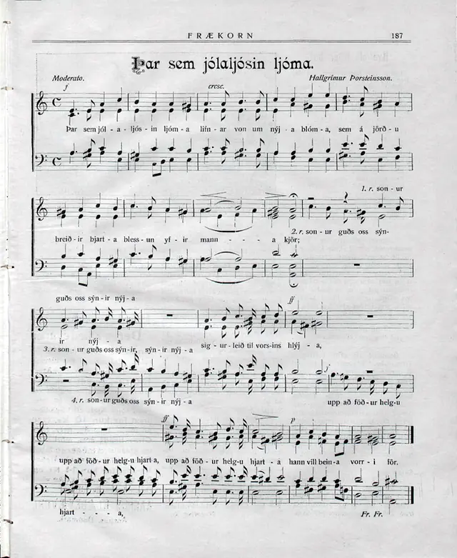 Þar sem jólaljósin ljóma Piano Sheet Music Page 1 Free PDF