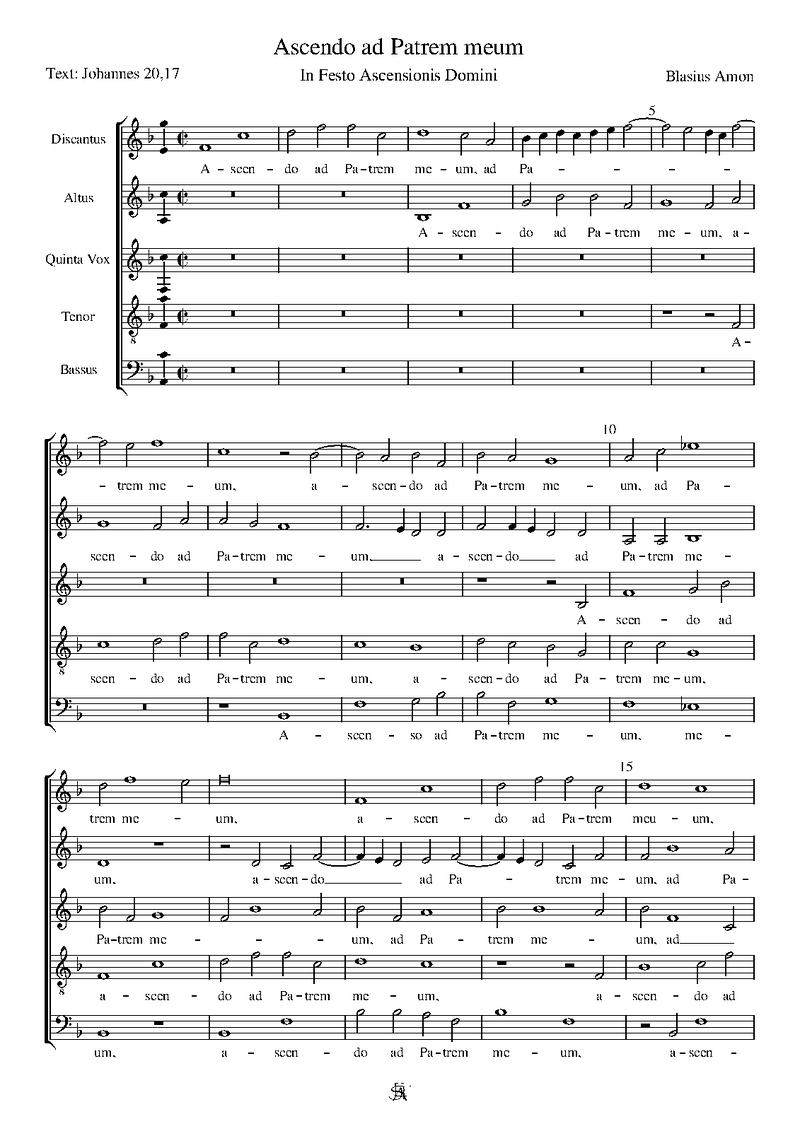 Ascendo ad patrem meum sheet music