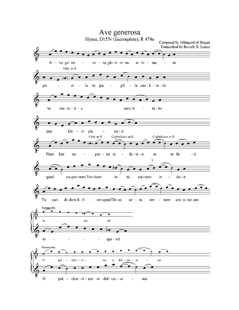 Ave generosa sheet music