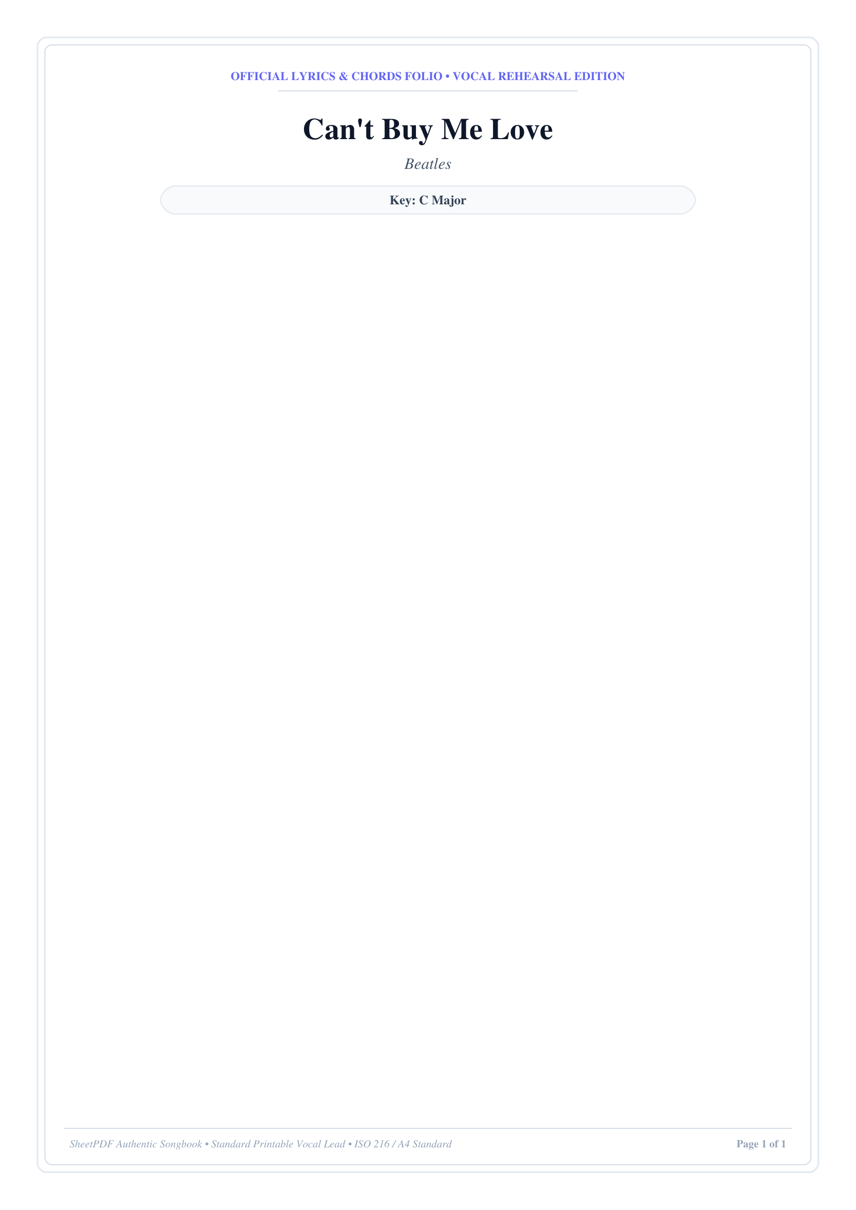 Can't Buy Me Love