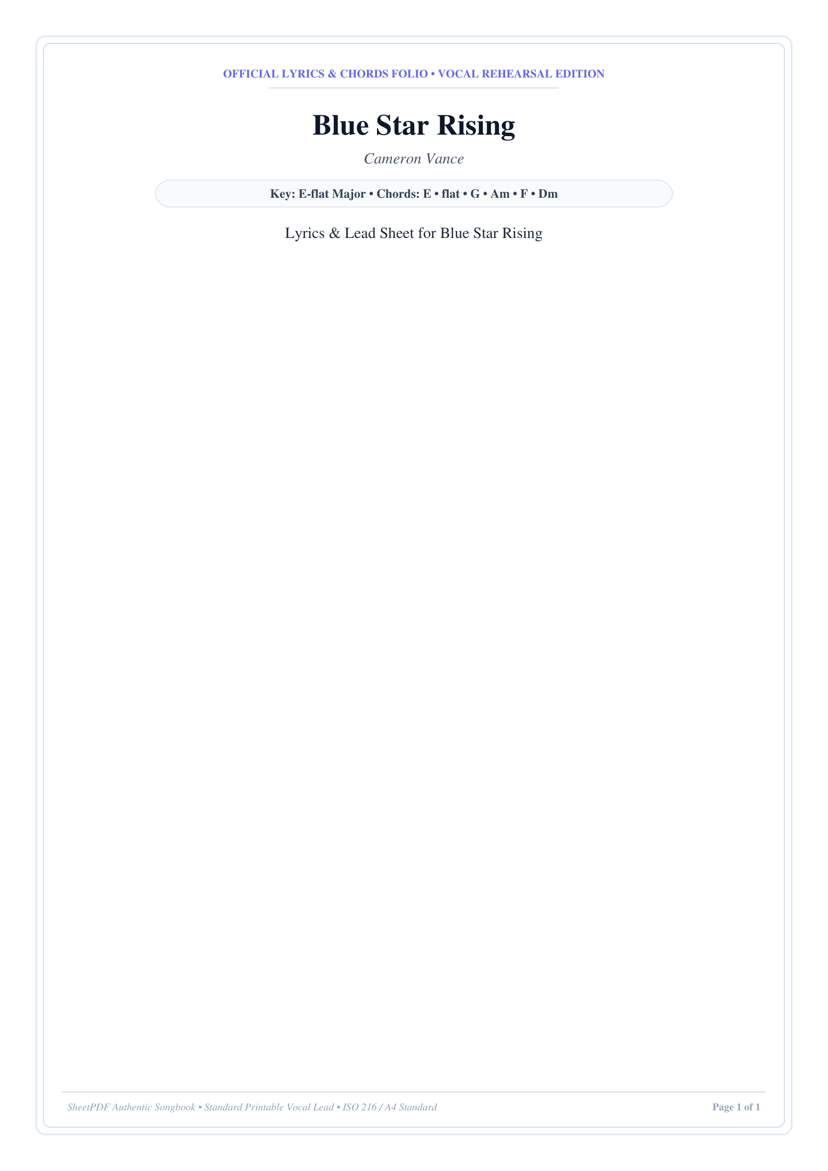 Blue Star Rising sheet music