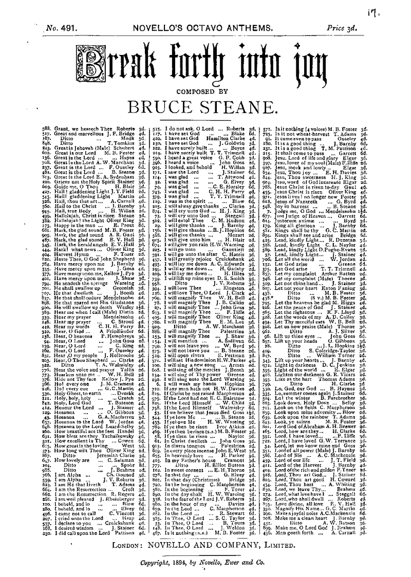 Break Forth into Joy sheet music