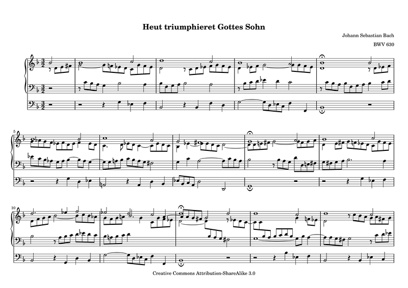 Bwv630 Piano Sheet Music Page 1 Free PDF