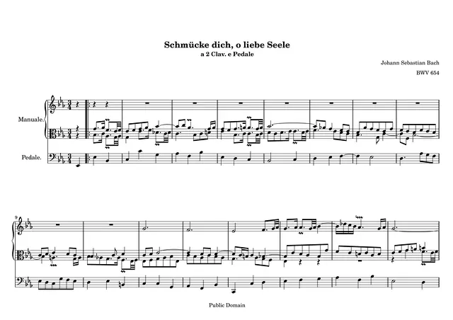 Bwv654 Piano Sheet Music Page 1 Free PDF