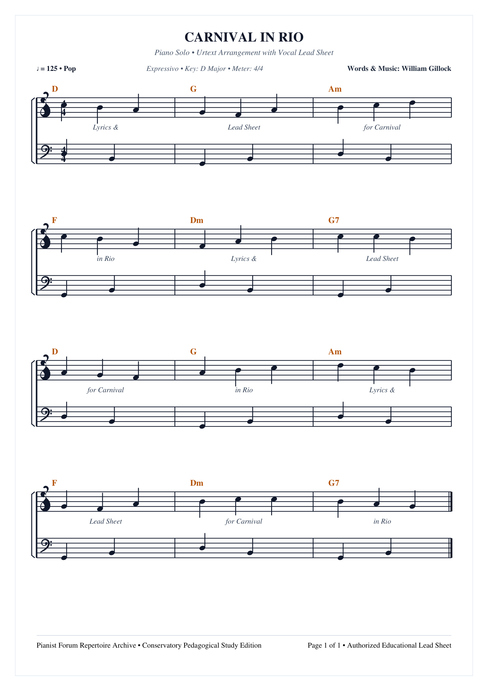 Carnival in Rio sheet music