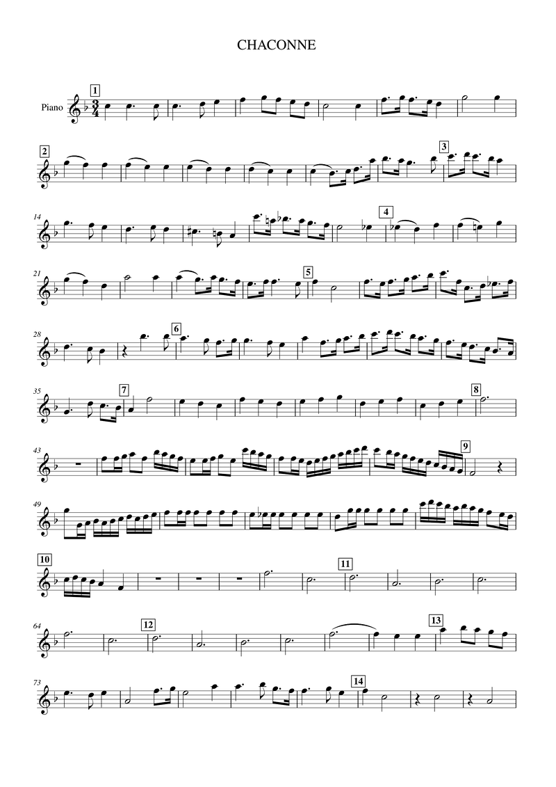 CHACONNE sheet music