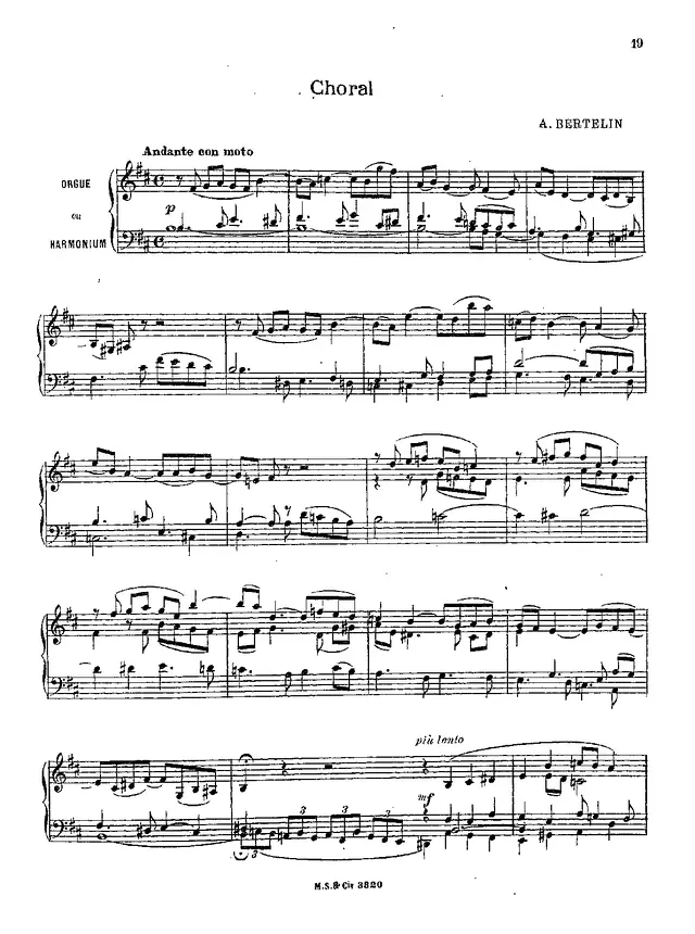 Choral en si mineur Piano Sheet Music Page 1 Free PDF