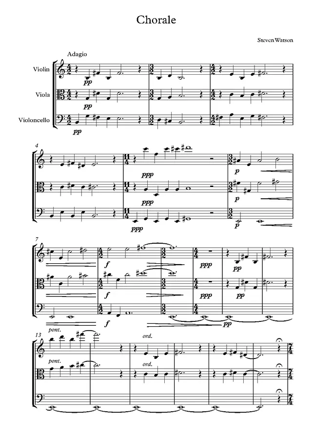 Chorale Piano Sheet Music Page 1 Free PDF
