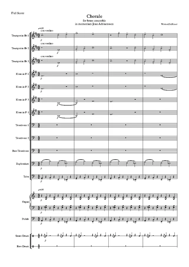 Chorale Piano Sheet Music Page 1 Free PDF