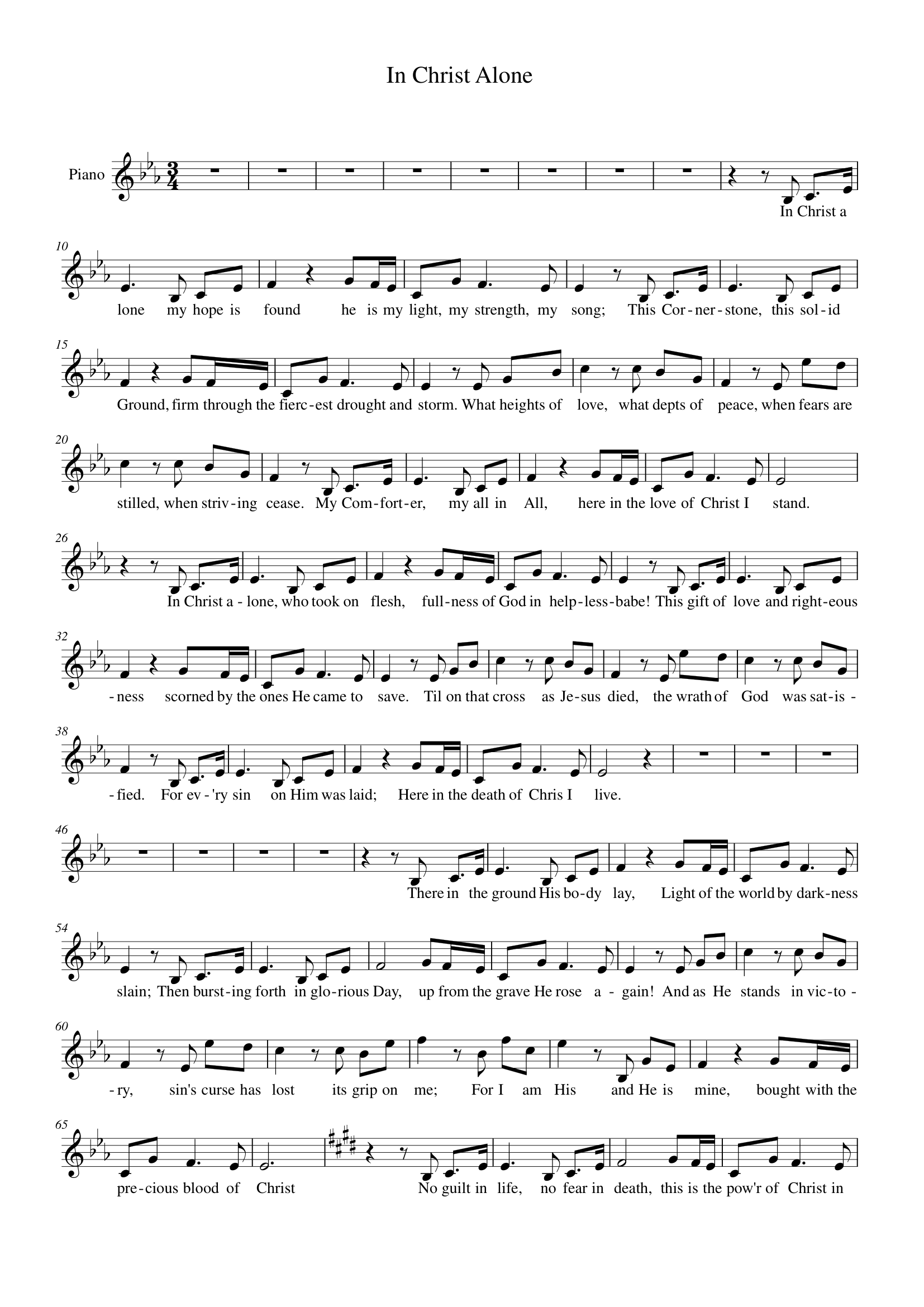 In Christ Alone Piano Sheet Music Free PDF