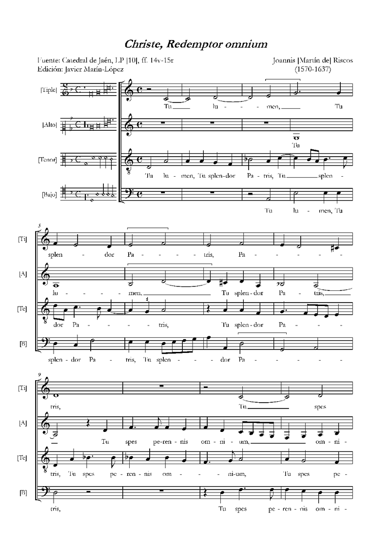 Christe, Redemptor omnium Piano Sheet Music Page 1 Free PDF