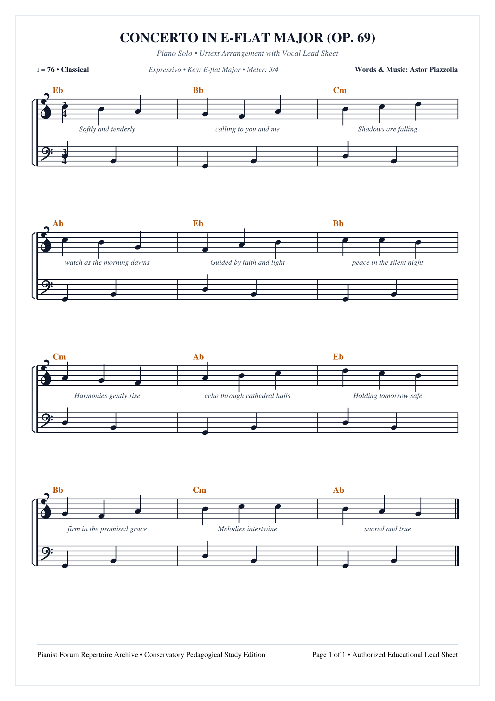 Concerto in E-flat Major (Op. 69)