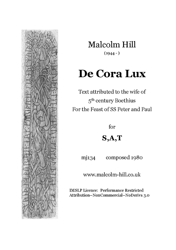 De Cora Lux sheet music