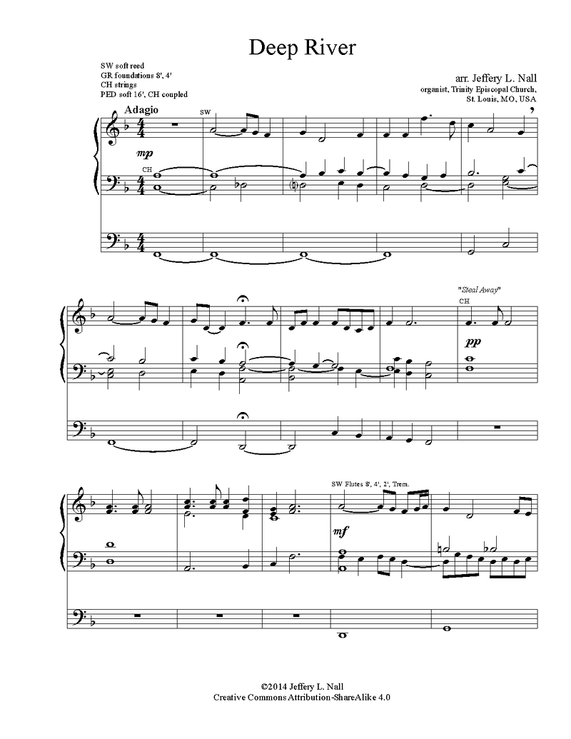 Deep River sheet music
