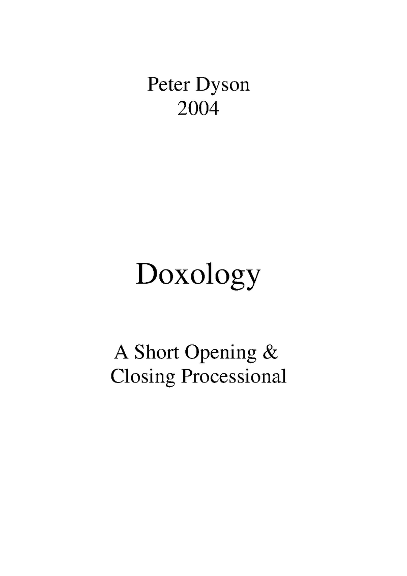 Doxology Piano Sheet Music Page 1 Free PDF