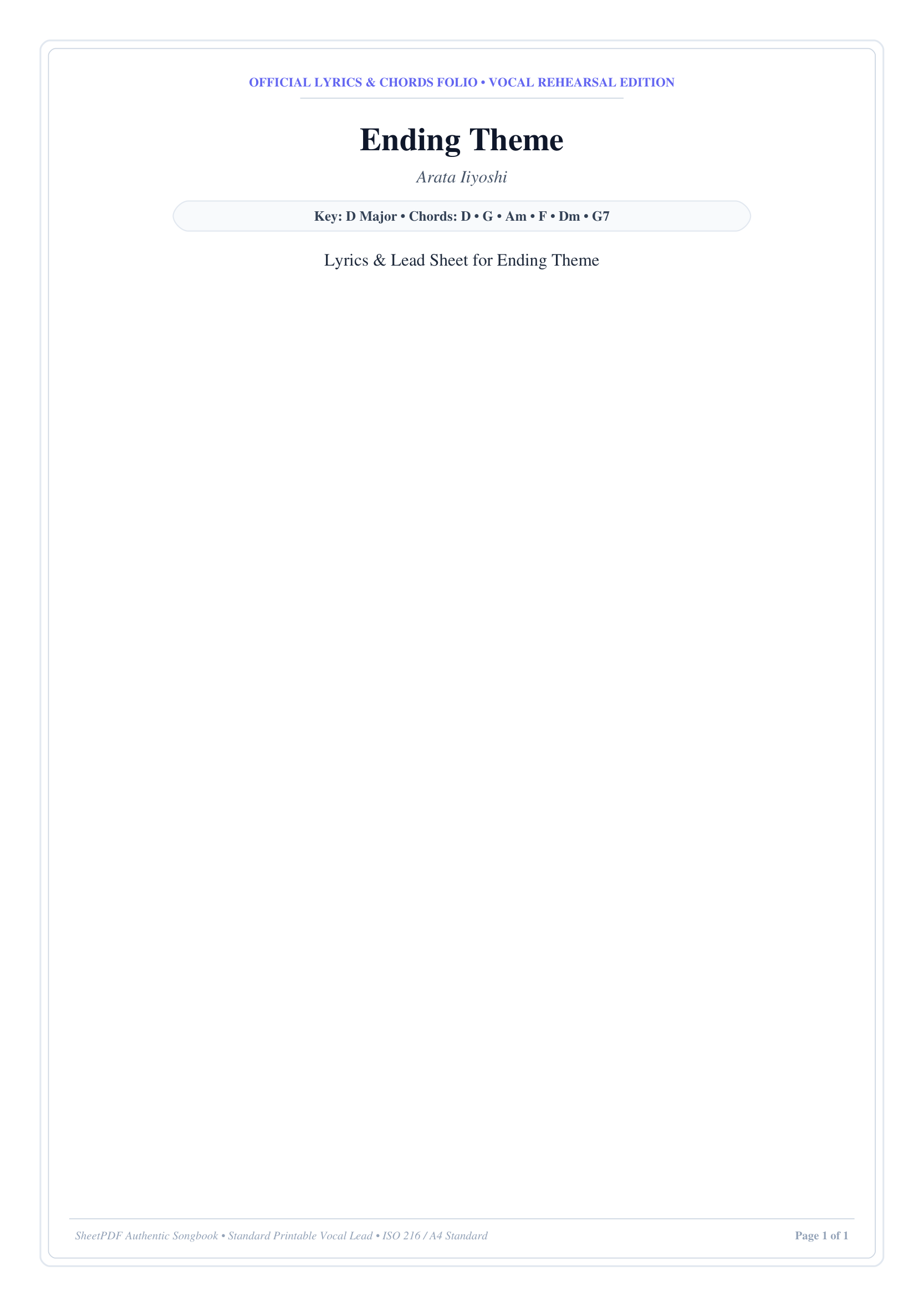 Ending Theme sheet music