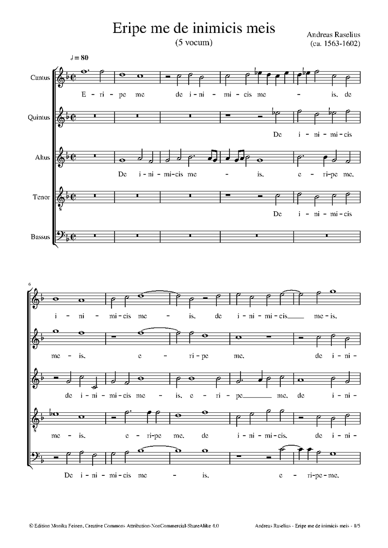 Eripe me de inimicis meis sheet music
