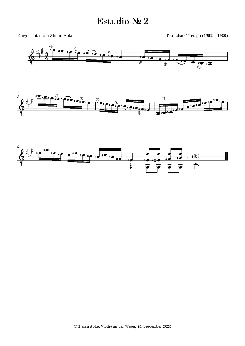 Estudio No.2 Piano Sheet Music Page 1 Free PDF