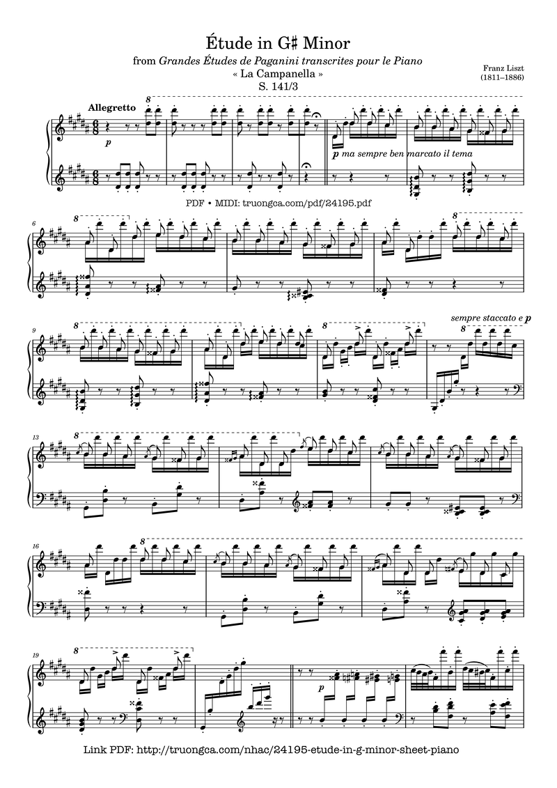 Étude in D Minor (Op. 72) Piano Sheet Music Page 1 Free PDF