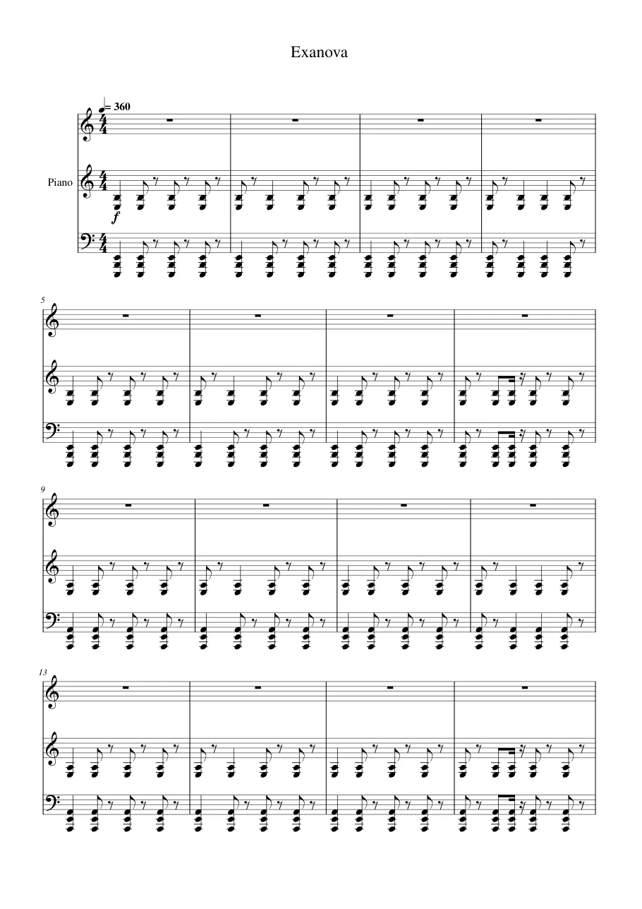 Exanova Piano Sheet Music Page 1 Free PDF