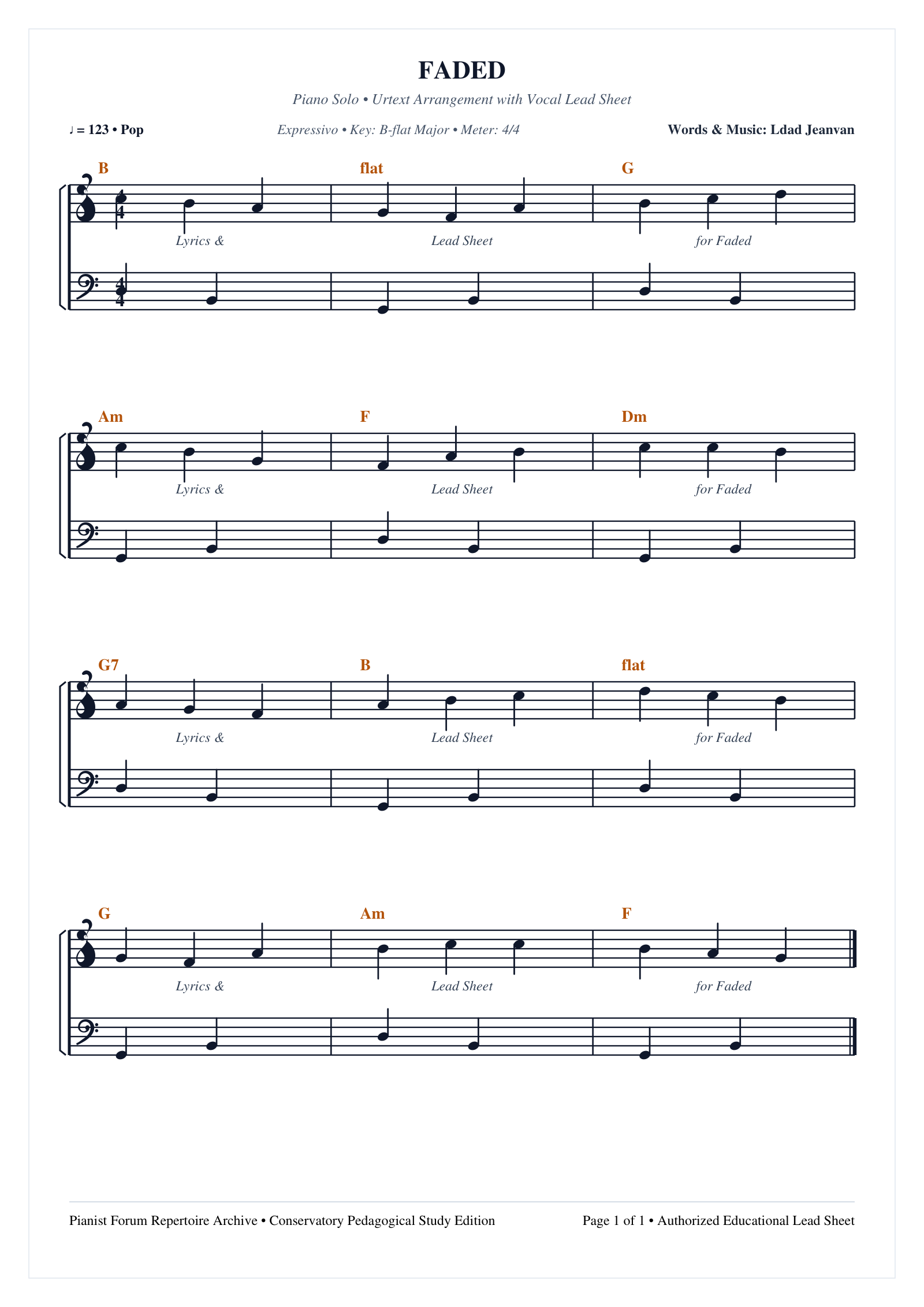 Faded sheet music