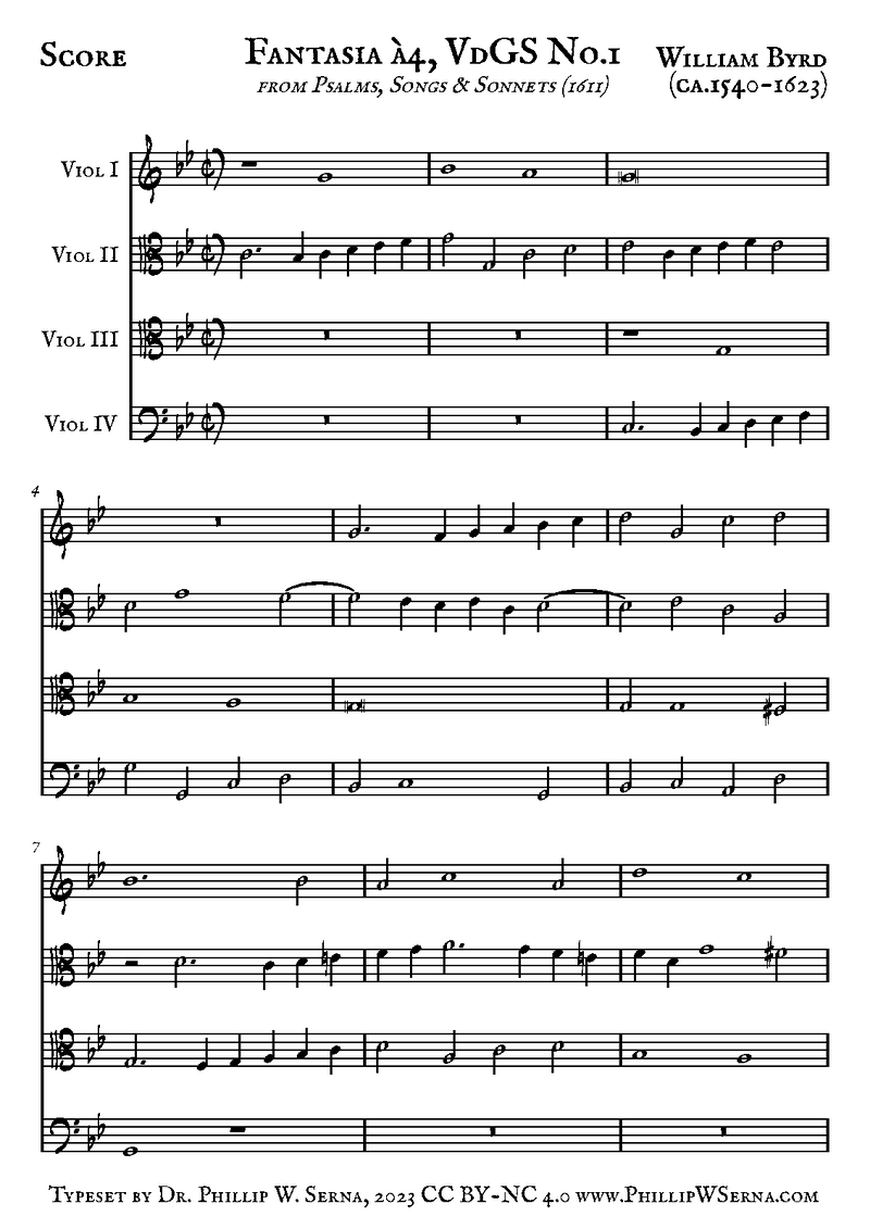 Fantasias for 4 Viols Piano Sheet Music Page 1 Free PDF