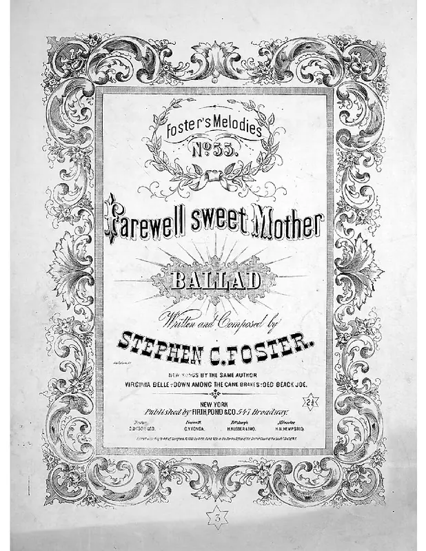 Farewell Sweet Mother Piano Sheet Music Page 1 Free PDF