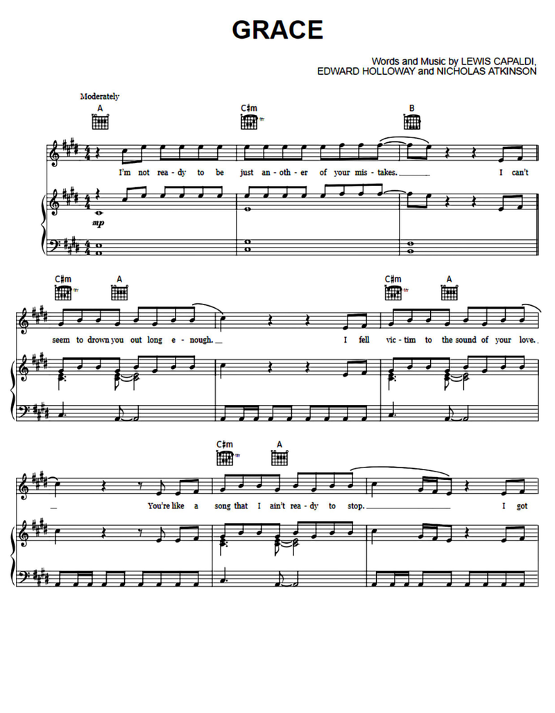 Grace sheet music