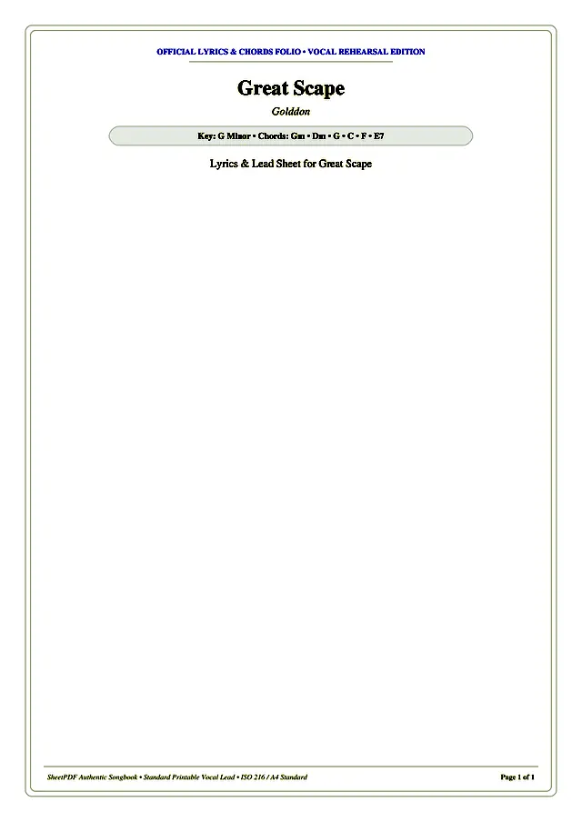 Great Scape Piano Sheet Music Page 1 Free PDF