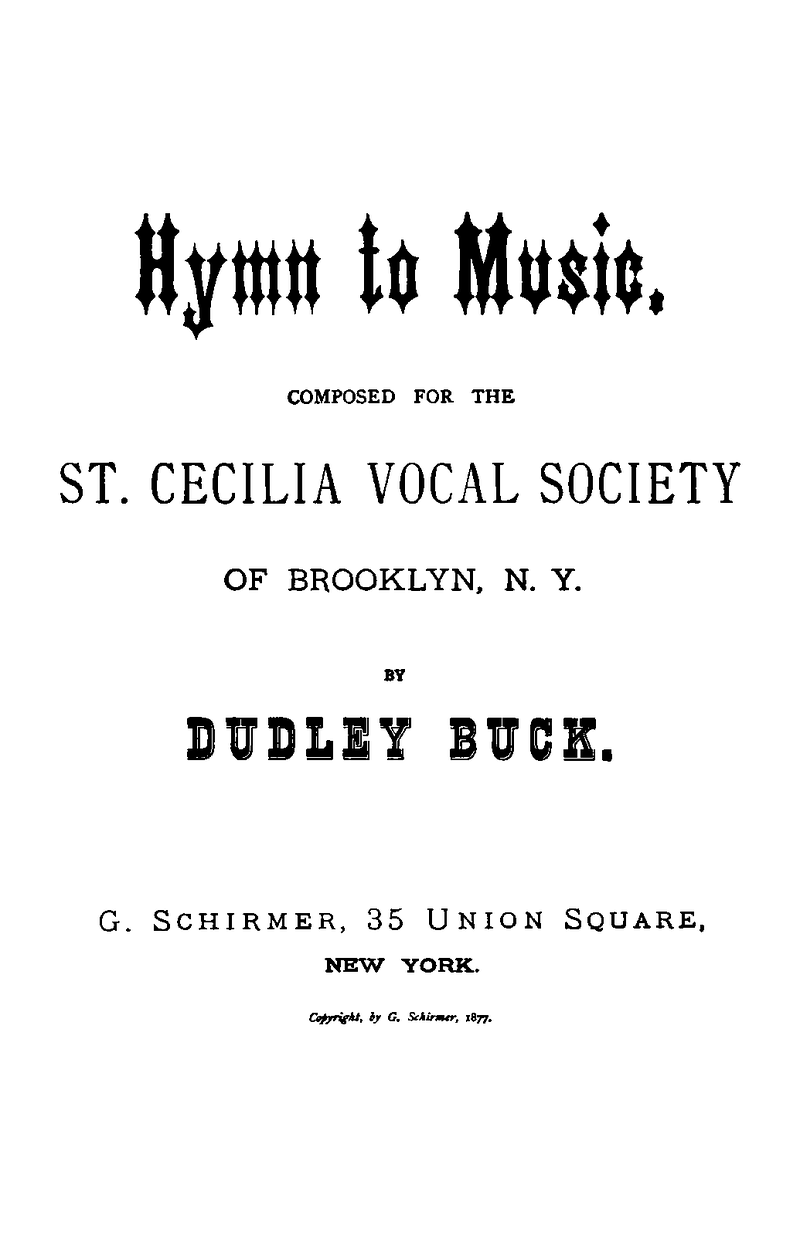 Hymn to Music sheet music