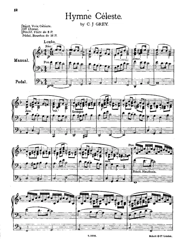 Hymne Céleste Piano Sheet Music Page 1 Free PDF