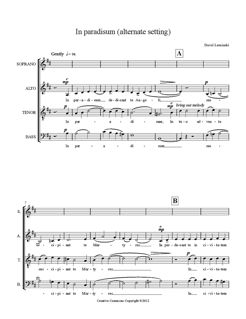In paradisum sheet music