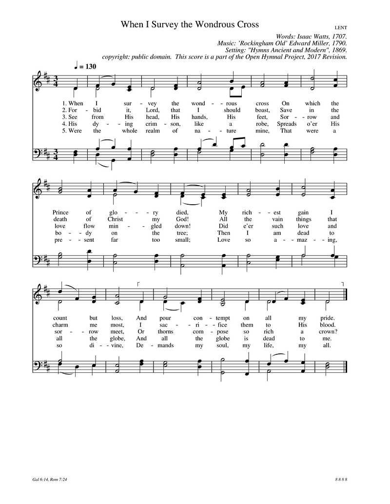 When I Survey the Wondrous Cross