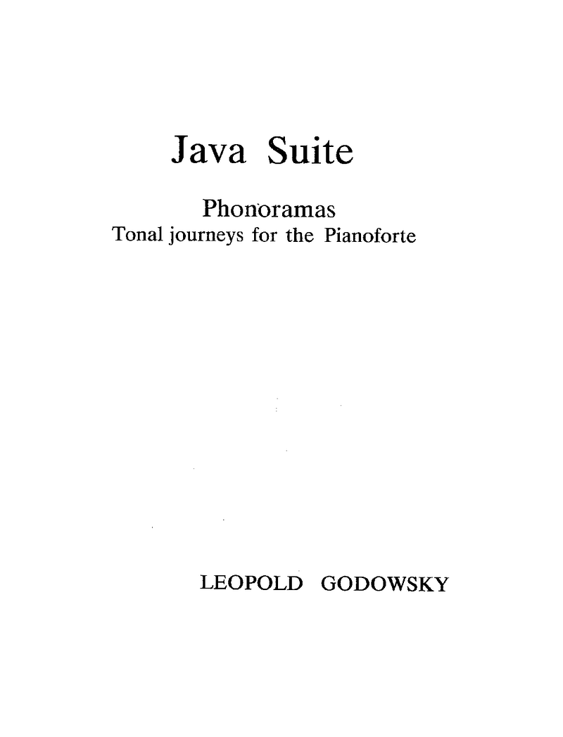 Java Suite Piano Sheet Music Page 1 Free PDF