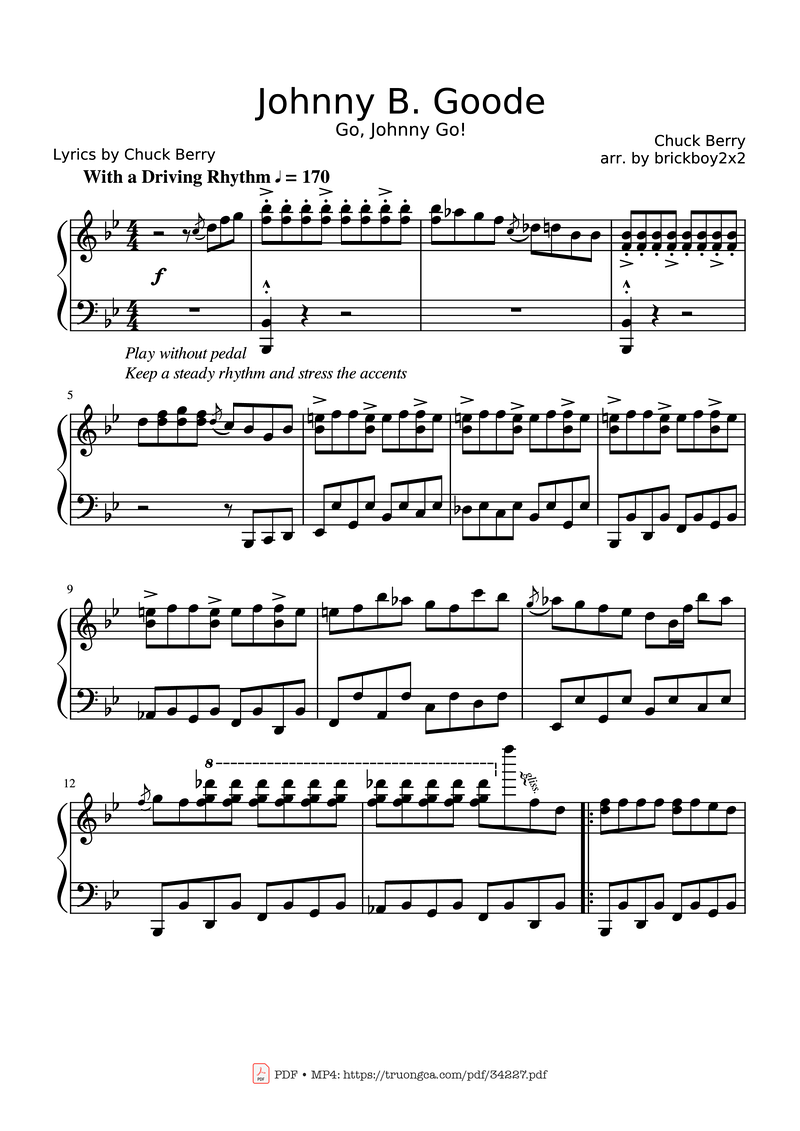 Johnny B. Goode sheet music