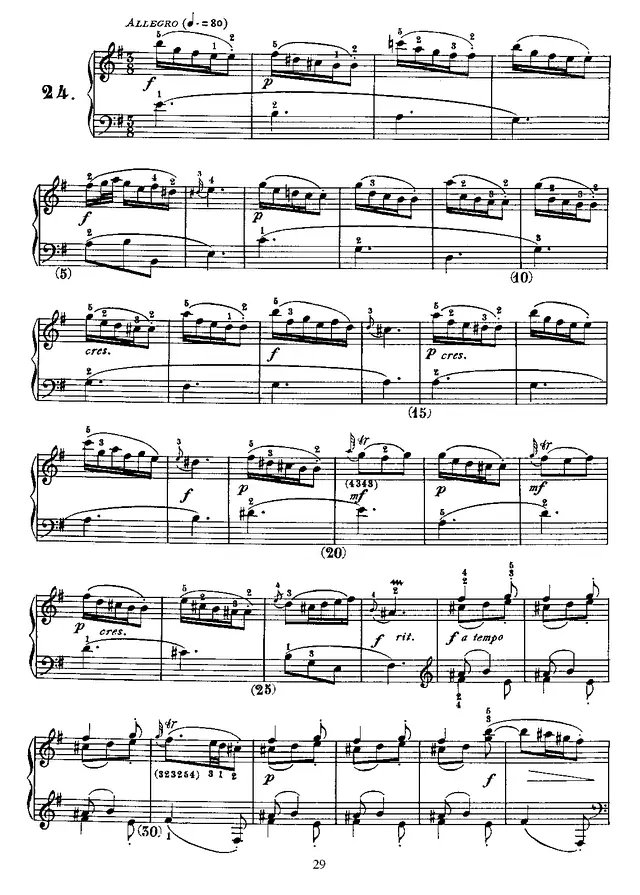 Keyboard Sonata in E minor, K.292 Piano Sheet Music Page 1 Free PDF