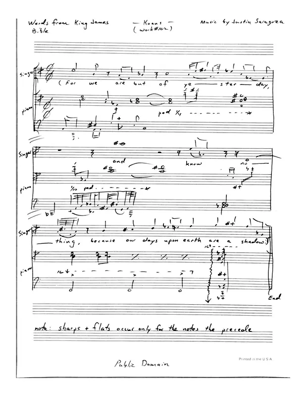 Koans Piano Sheet Music Page 1 Free PDF