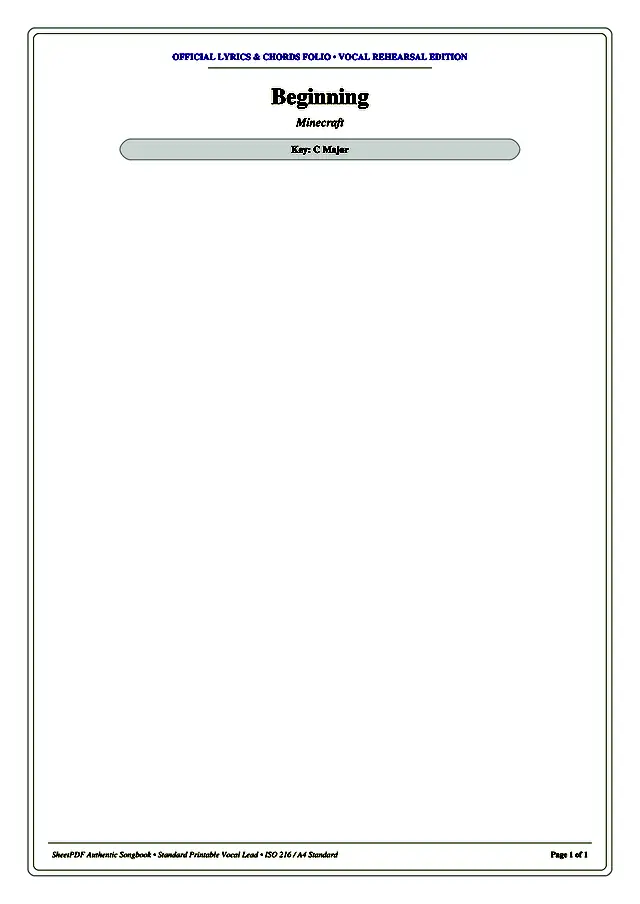 Beginning Piano Sheet Music Page 1 Free PDF