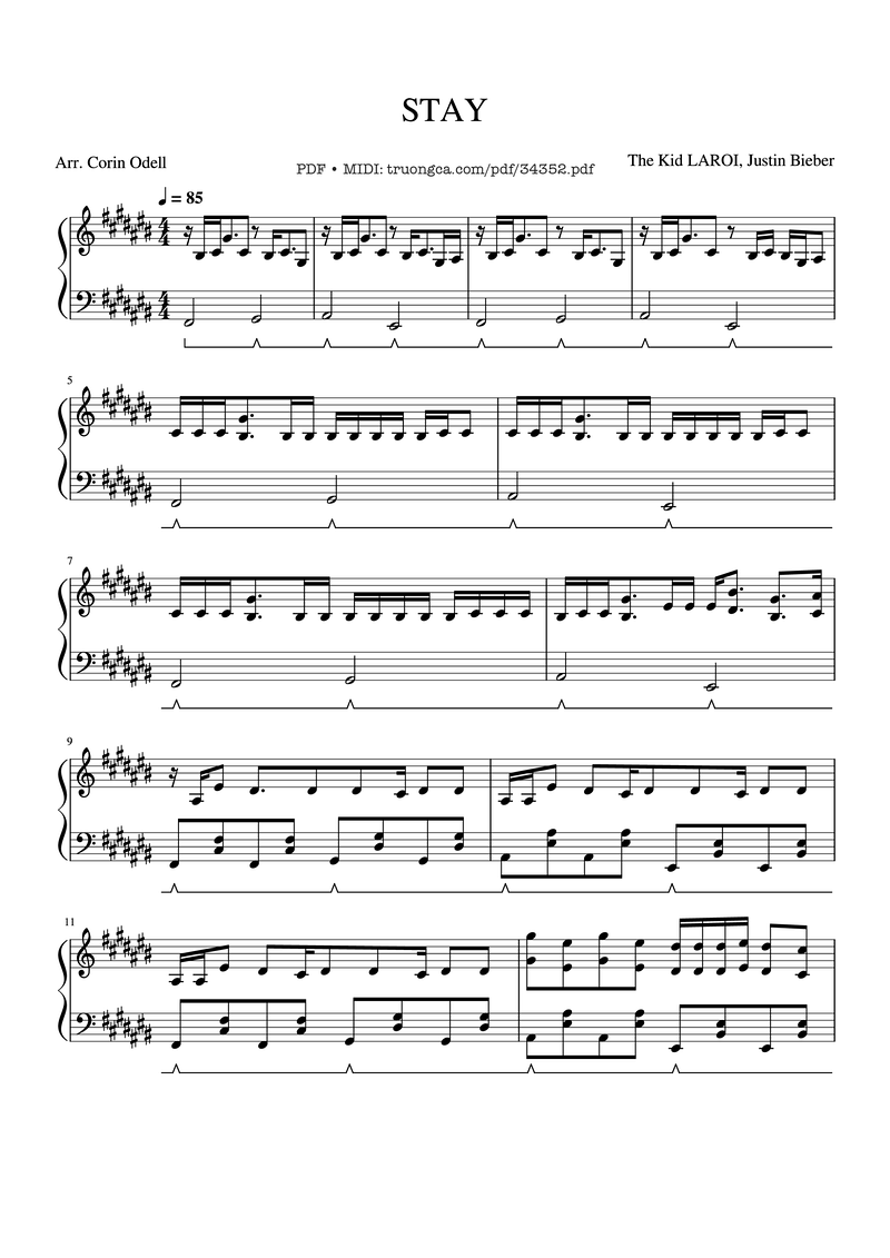 Never Be The Same Piano Sheet Music Page 1 Free PDF
