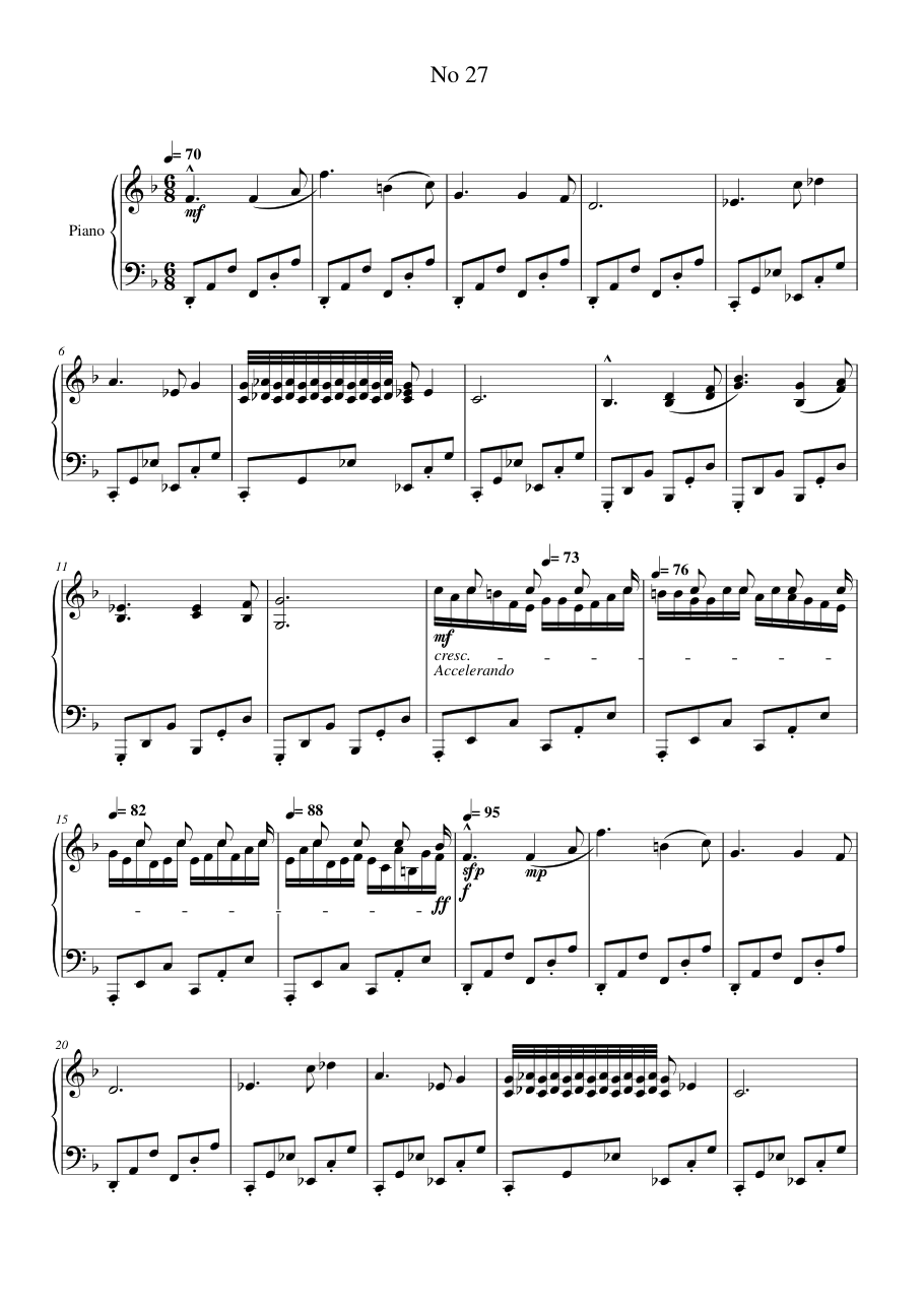 No 27 sheet music