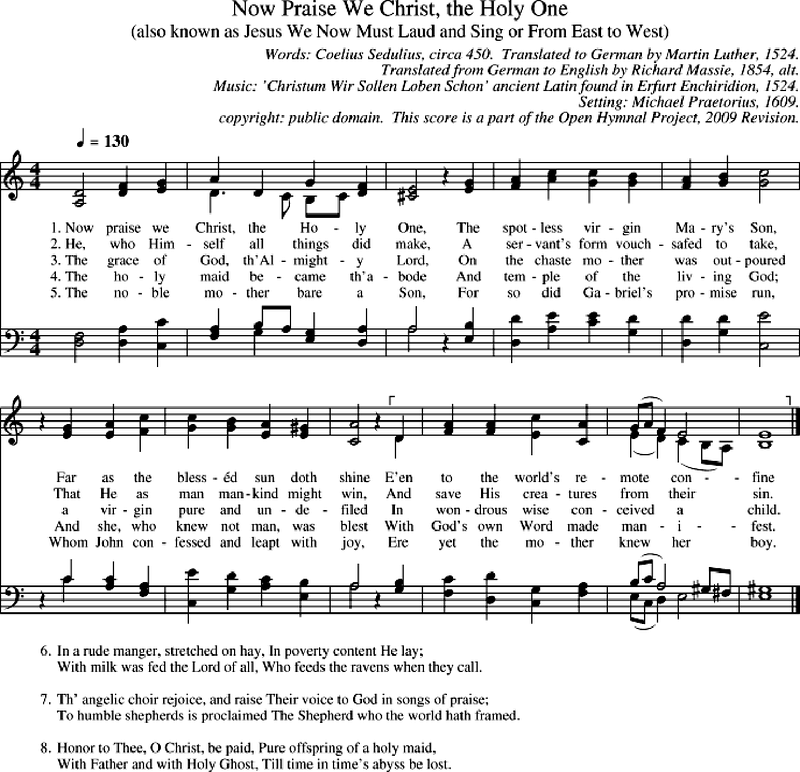 Now Praise We Christ, the Holy One